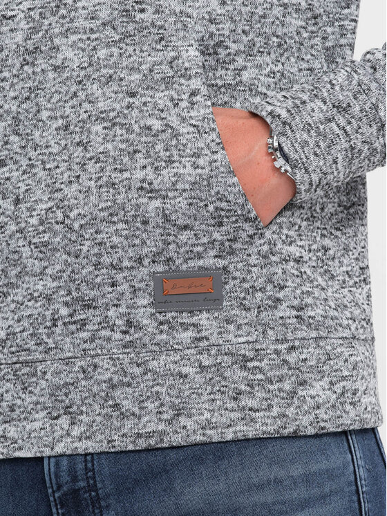 Ombre Ombre Mikina OM-SSNZ-0147 Šedá Classic Fit