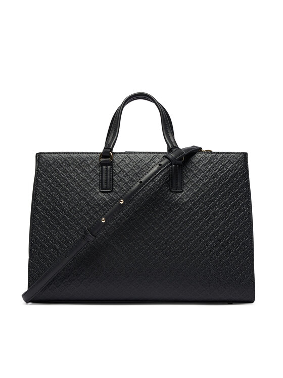 Tommy Hilfiger Tommy Hilfiger Дамска чанта Th Daily Satchel Mono AW0AW18418 Черен
