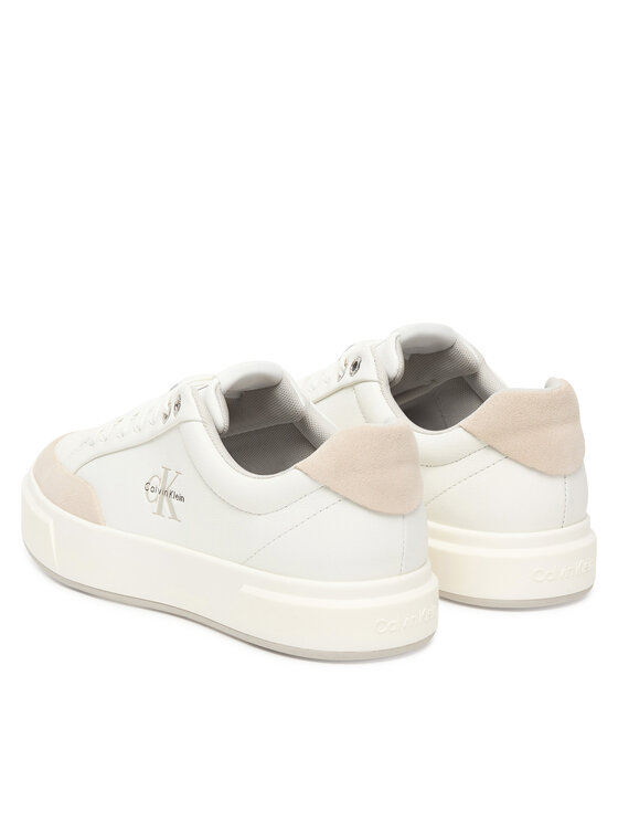 Calvin Klein Calvin Klein Sneakersy Basket Cupsole Laceup Lth Mix YW0YW02023 Bílá
