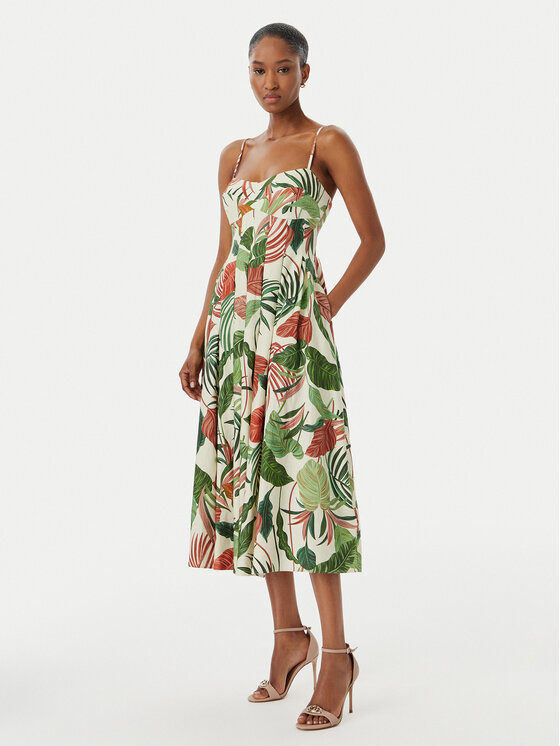 Guess Guess Kokteiļkleita W6GKAF W2558 Zaļš Regular Fit