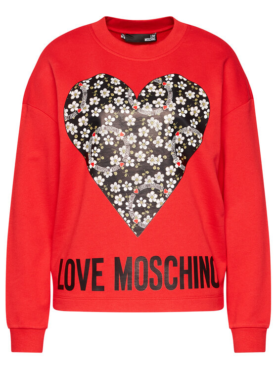 LOVE MOSCHINO Felpa W640401M 4055 Rosso Regular Fit Modivo