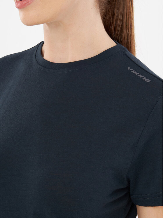 Viking Viking Koszulka techniczna T-shirt Salen Lady Merino Granatowy Regular Fit