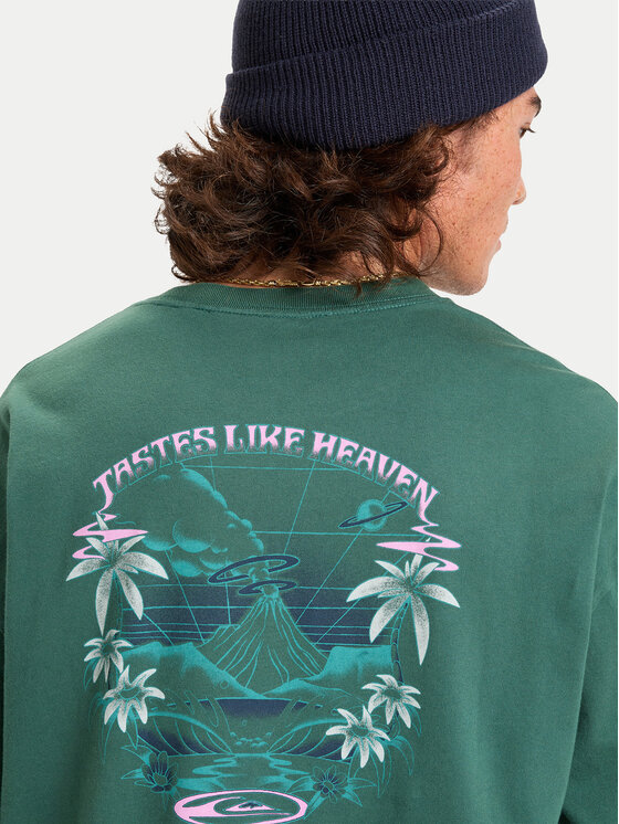 Quiksilver Quiksilver Majica z dolgimi rokavi Hw Hollow Coves EQYZT08202 Zelena Comfort Fit