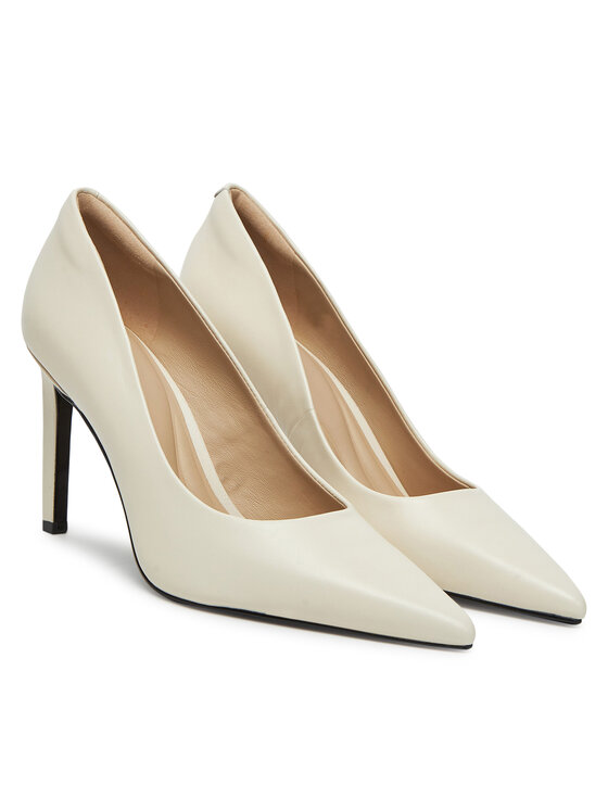 Calvin Klein Calvin Klein High Heels Pump 90 Pointy Hw Bar Lth HW0HW02527 Beige