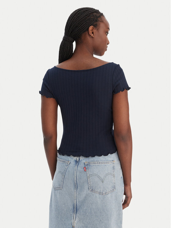 Tommy Jeans Tommy Jeans Tričko Lettuce Edge DW0DW22460 Tmavomodrá Slim Fit