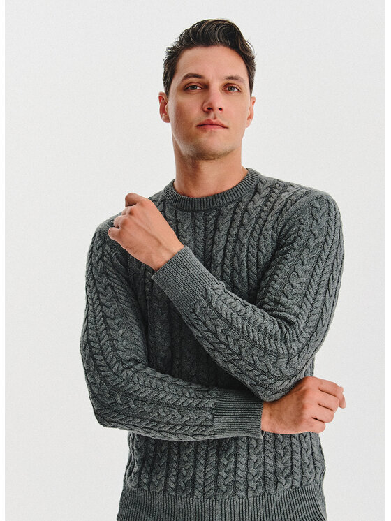 Pako Lorente Pako Lorente Sweter P25WF-2X-009 Szary Classic Fit