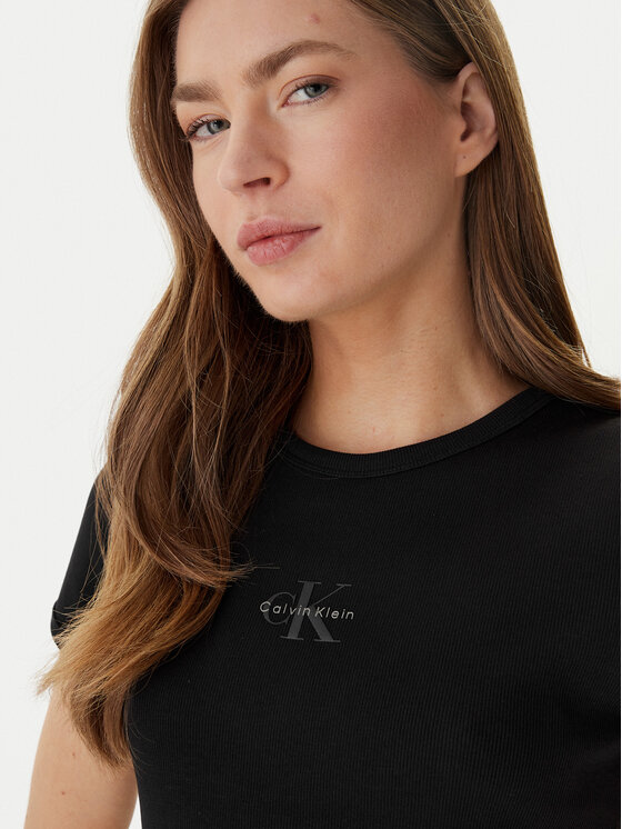 Calvin Klein Jeans Calvin Klein Jeans Ежедневна рокля Monologo Baby LV047F241G Черен Slim Fit