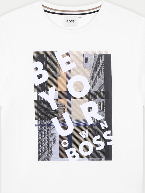 BOSS Boss T-shirt J51217 S Bijela Regular Fit