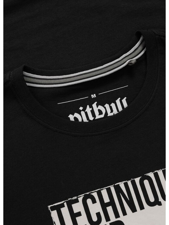 PITBULL PITBULL T-Shirt TECHNIQUE OVER STRENGHT Czarny Regular Fit