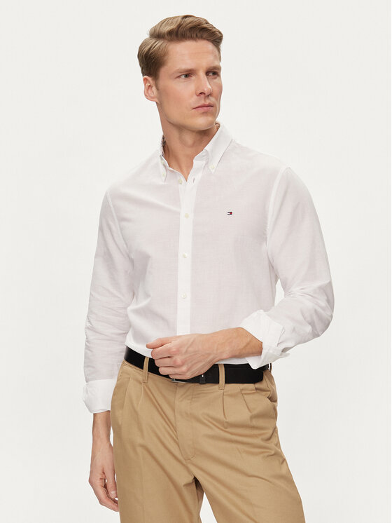 Tommy Hilfiger Tommy Hilfiger Cămașă MW0MW34632 Alb Slim Fit
