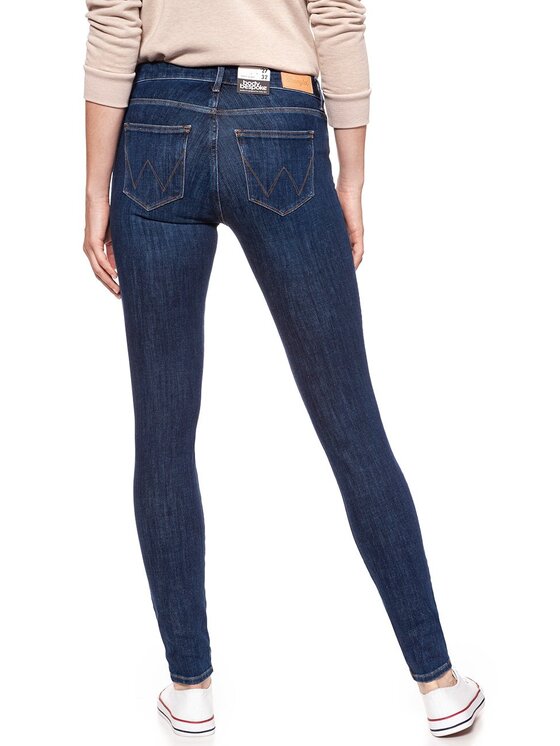 Wrangler Wrangler Jeansy SUPER SKINNY Niebieski Skinny Fit