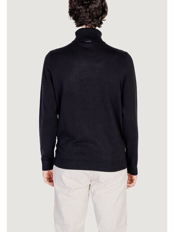 Antony Morato Antony Morato Πουλόβερ COTTON WOOL BLEND YARN WITH JACQUARD 3D Μαύρο To Fit
