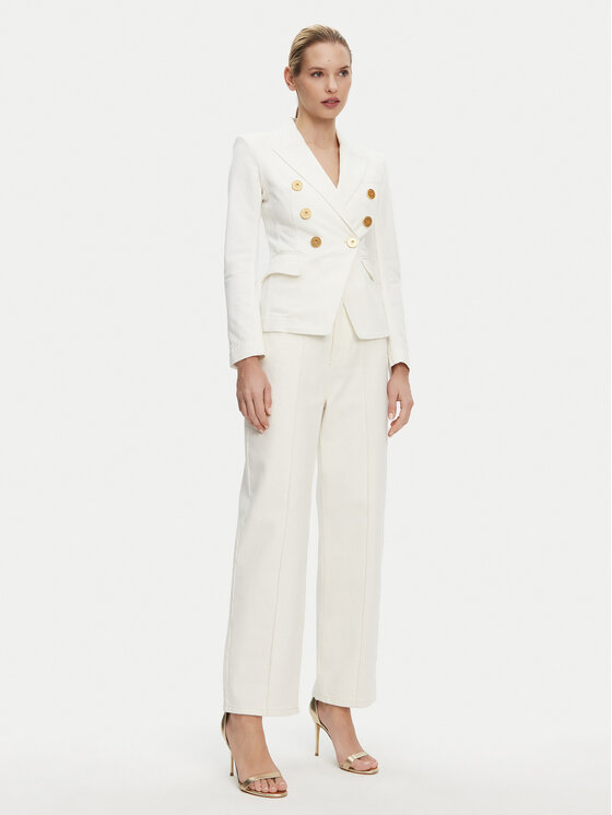 Balmain Balmain Pintsak DF1SG170DB69 Valge Slim Fit