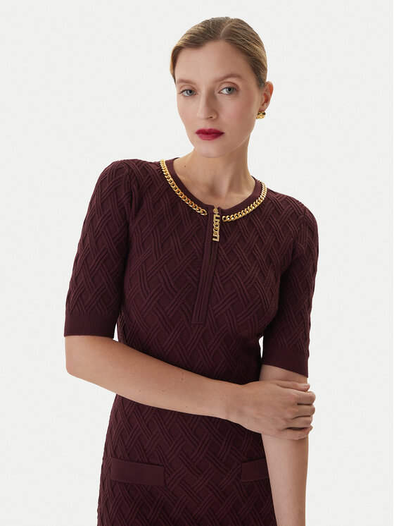 Elisabetta Franchi Elisabetta Franchi Koktejlové šaty AM-20B-56E2-V480 Bordová Regular Fit