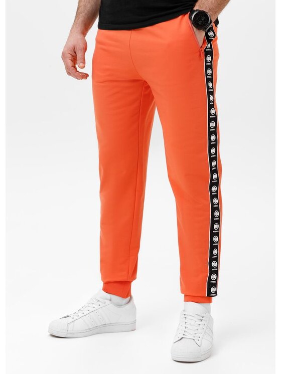 PITBULL PITBULL Spodnie dresowe TAPE NUGGET Pomarańczowy Regular Fit