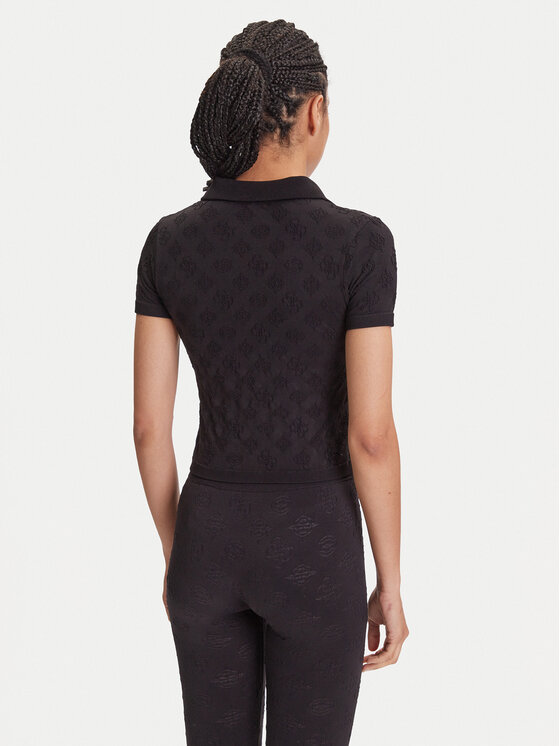 Guess Guess Bluse V5YP10 Z3OA0 Schwarz Regular Fit
