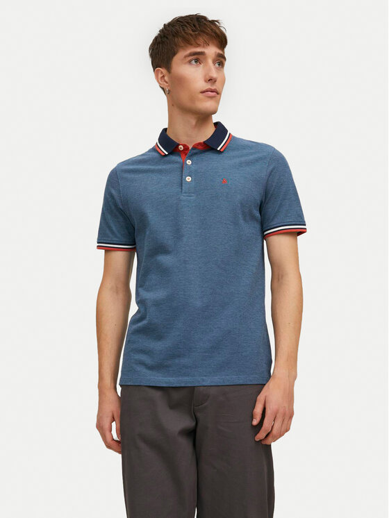 Jack&Jones Polo Majica Paulos 12136668 Modra Slim Fit