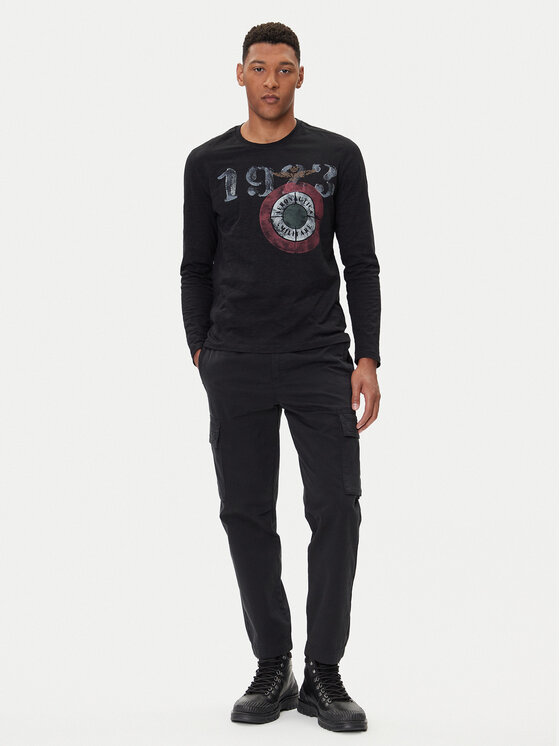 Aeronautica Militare Aeronautica Militare Pikkade varrukatega T-särk 252TS2487UJ00709 Must Regular Fit