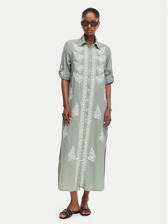 Selmark Selmark Пляжна сукня BC233 Зелений Regular Fit