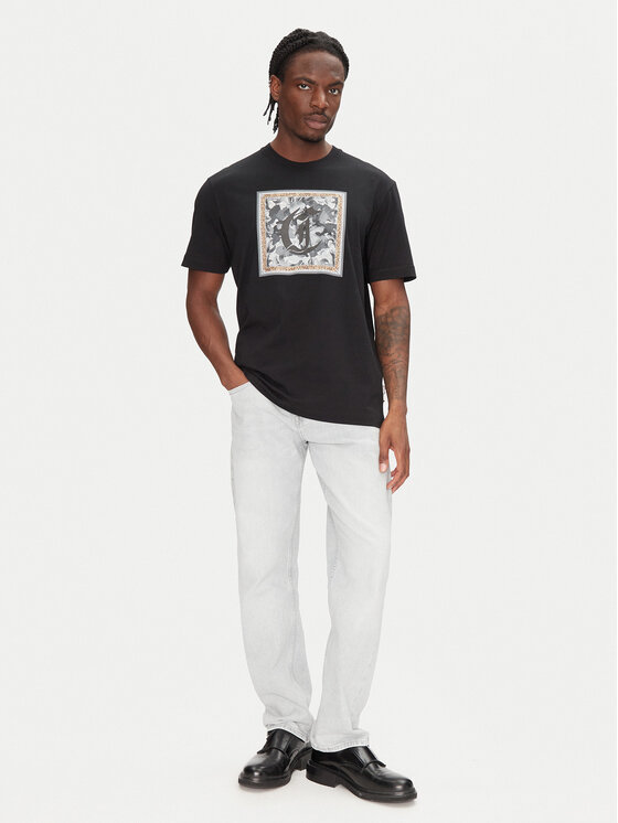 Just Cavalli Just Cavalli T-Shirt 78OAHC10 Černá Regular Fit