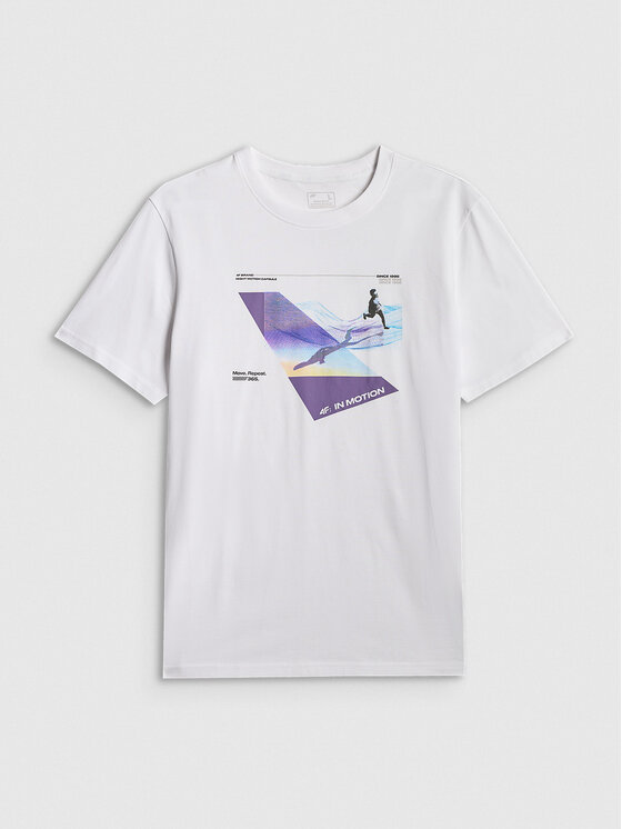 4F 4F T-Shirt IN MOTION Biały Regular Fit