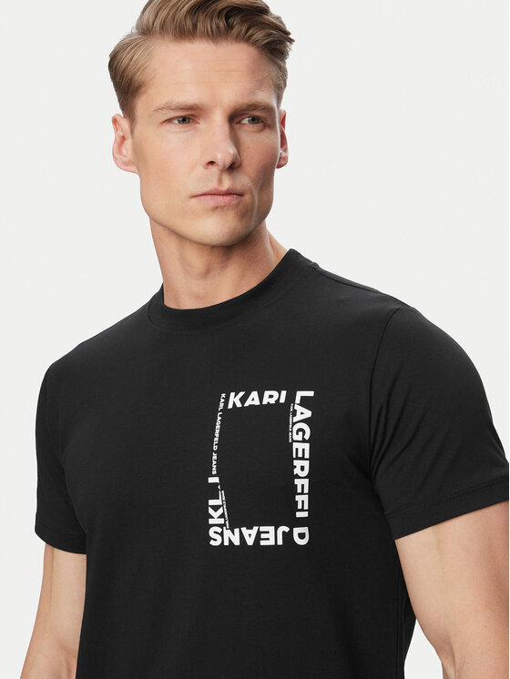 Karl Lagerfeld Jeans Karl Lagerfeld Jeans T-Shirt B2M17046 Czarny Slim Fit