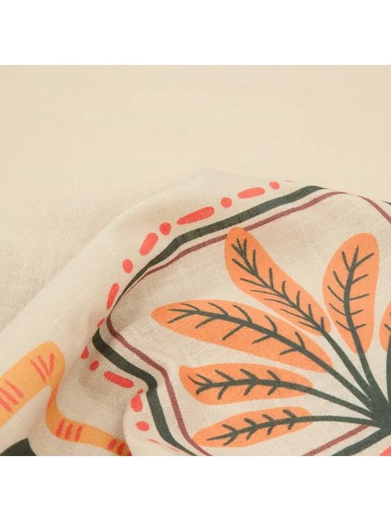 MIAhome MIAhome Obrus bawełniany z tropikalnymi motywami Tropical Beżowy