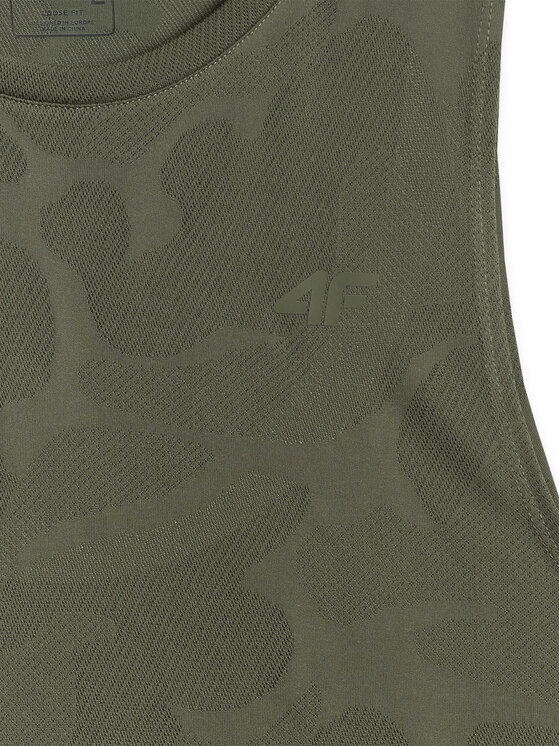 4F 4F Koszulka techniczna ATHLETIC Khaki Regular Fit