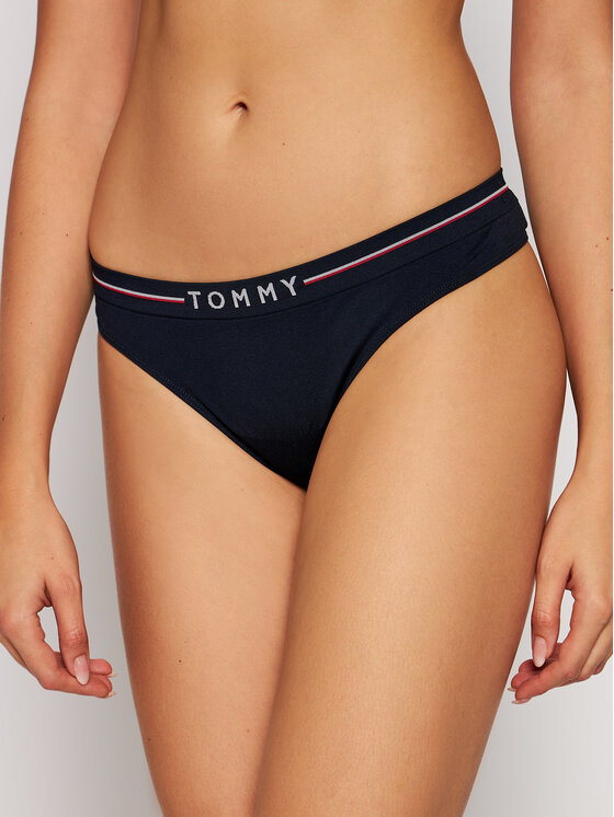 Tommy Hilfiger Tommy Hilfiger Stringi Logo UW0UW02484 Granatowy