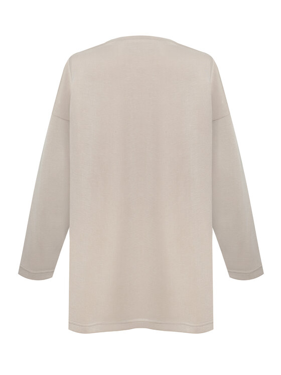 Magda Matyja Magda Matyja Bluzka JETLAG LONGSLEEVE BEIGE Beżowy Oversize