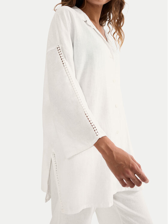 Triumph Triumph Pidžamas krekls Summer Wear 10227228 Balts Regular Fit