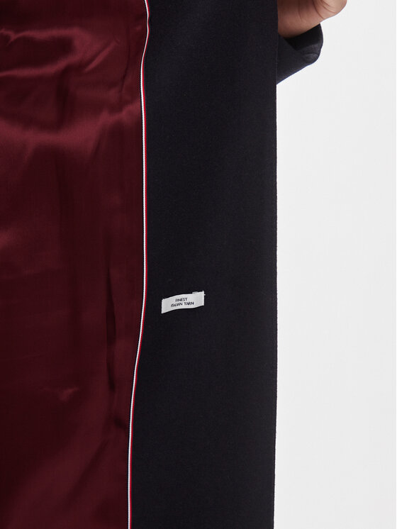 Tommy Hilfiger Tommy Hilfiger Gyapjú kabát Classic Light Wool Blend Coat WW0WW41662 Sötétkék Regular Fit