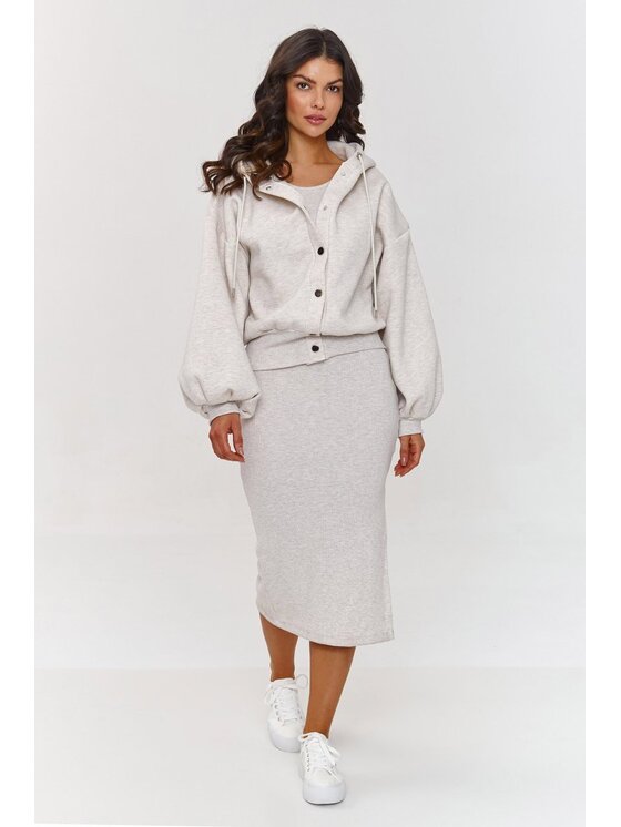 Komplet bluza i sukienka Makadamia, Rozmiar OS, Beżowy, A6