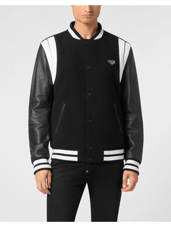 PHILIPP PLEIN PHILIPP PLEIN Kurtka skórzana 9481 Czarny Regular Fit