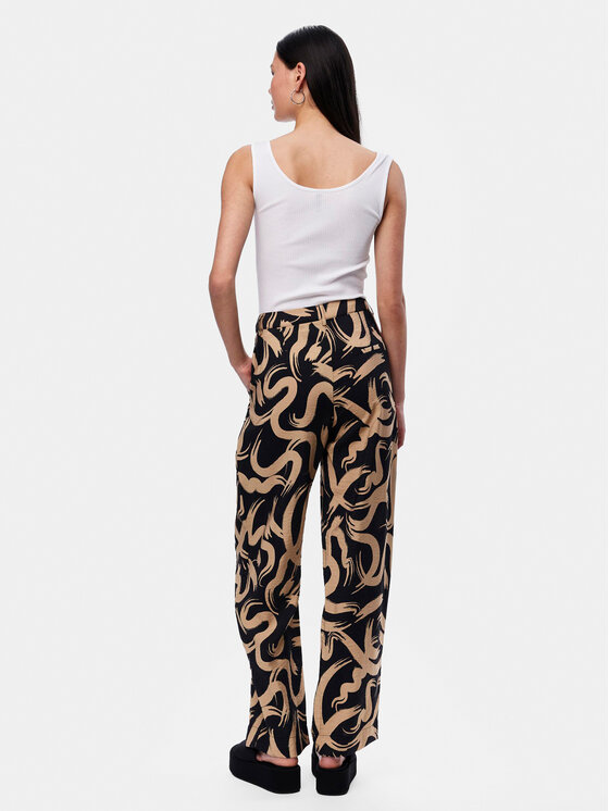 Pieces Pieces Kalhoty z materiálu Merita 17147636 Béžová Regular Fit
