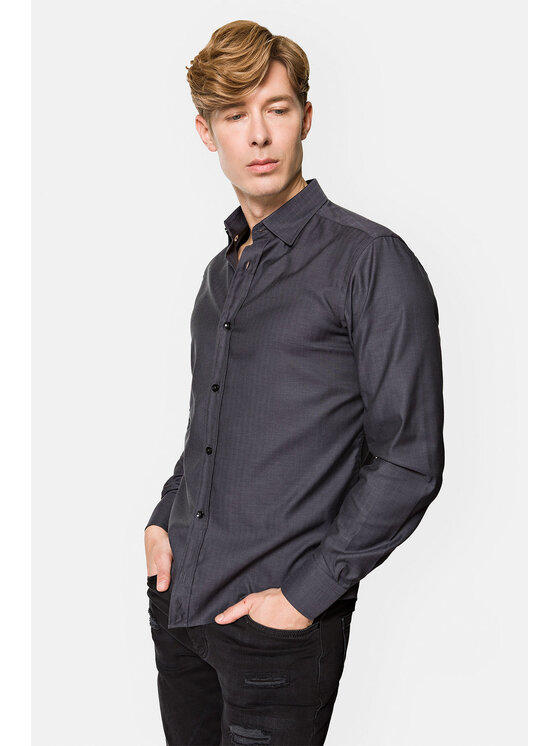 Lancerto Lancerto Koszula April KO073222000032 Szary Slim Fit