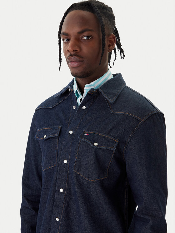 Tommy Jeans Tommy Jeans Jeanshemd Western DM0DM23022 Dunkelblau Regular Fit