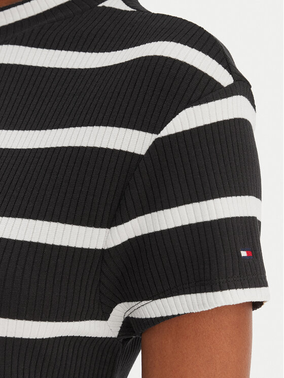Tommy Hilfiger Tommy Hilfiger Rochie de zi WW0WW47860 Negru Slim Fit