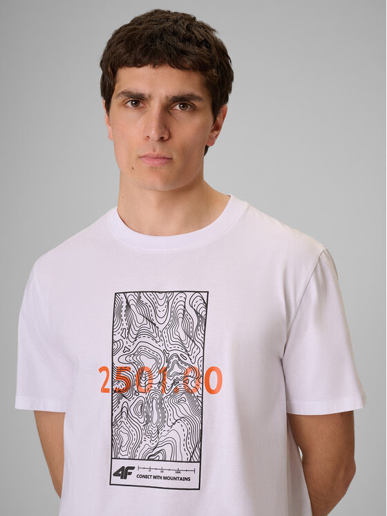 4F 4F T-Shirt TREKKING Biały Regular Fit