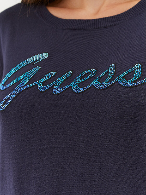 Guess Guess Sweter W3BR22 Z2NQ2 Granatowy Slim Fit