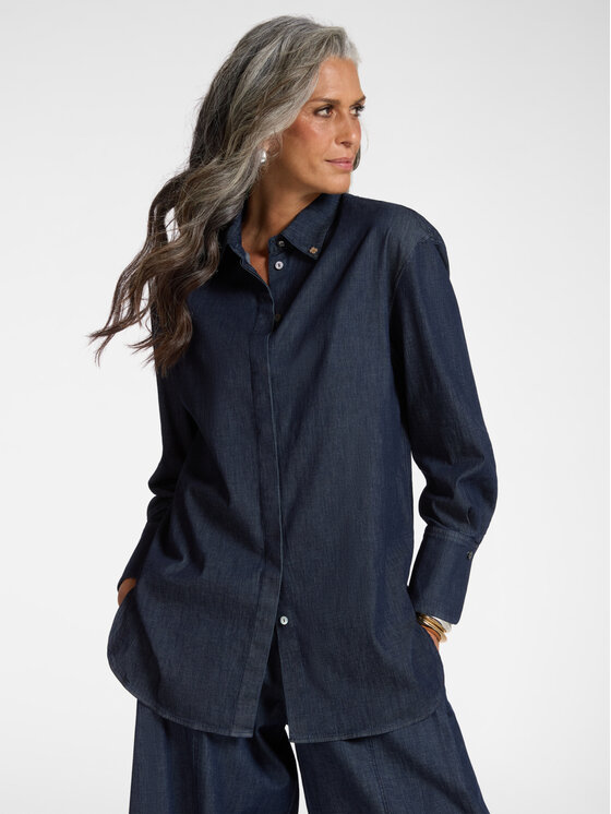 Elena Mirò Elena Mirò Koszula 5410P000265N034 Niebieski Regular Fit