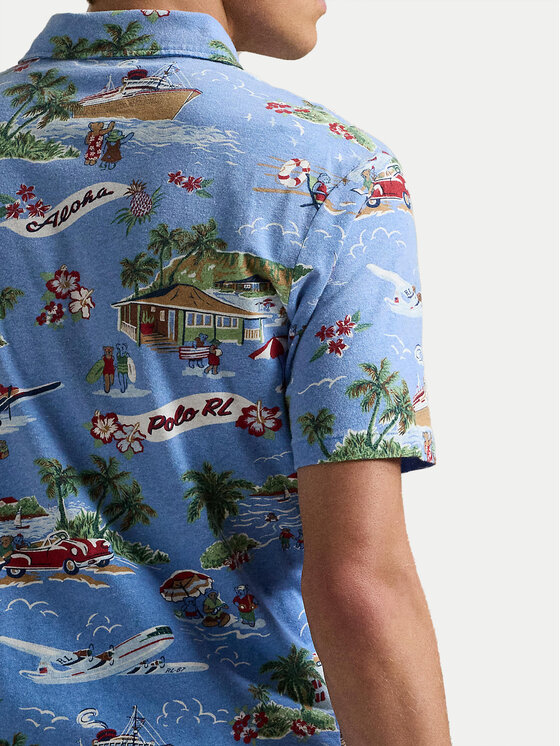 Polo Ralph Lauren Polo Ralph Lauren Тениска с яка и копчета 710966450001 Син Standard Fit