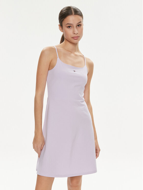 Tommy Jeans Rochie de vară Essential DW0DW17988 Violet Slim Fit