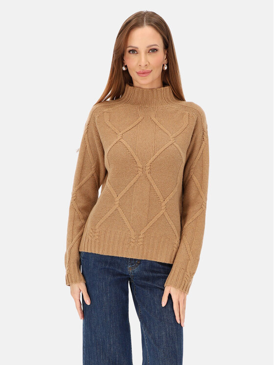 L’AF L’AF Sweter Molly Brązowy Regular Fit
