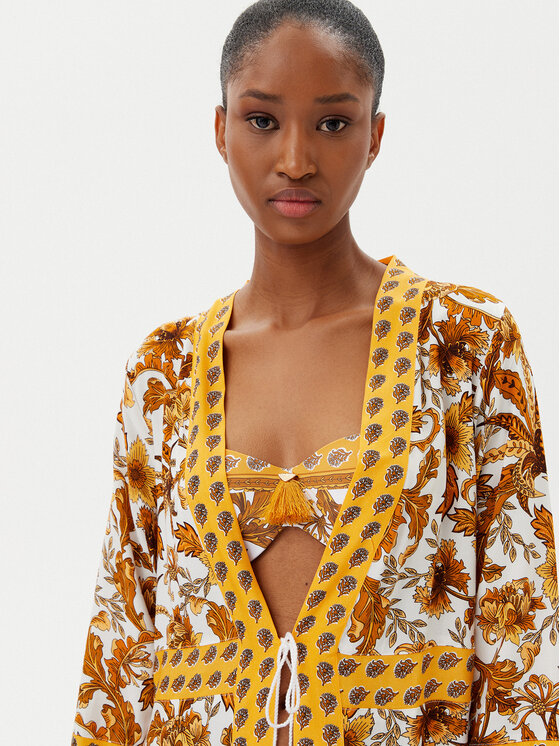 Selmark Selmark Kimono BM297 Żółty Relaxed Fit