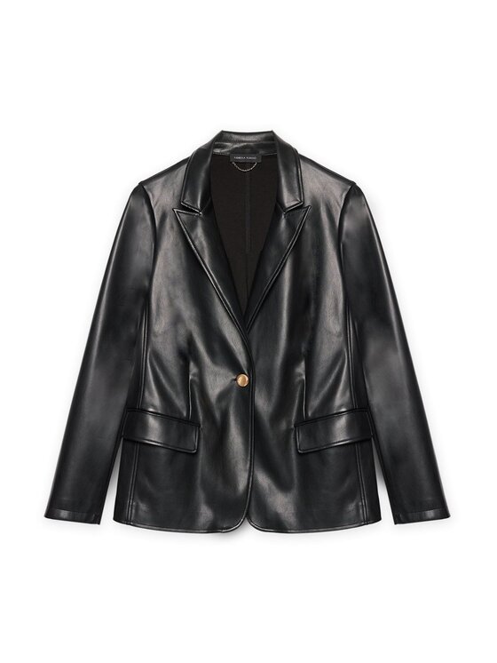 Fiorella Rubino Fiorella Rubino Giacca in similpelle R370T001255N033 Nero Regular Fit