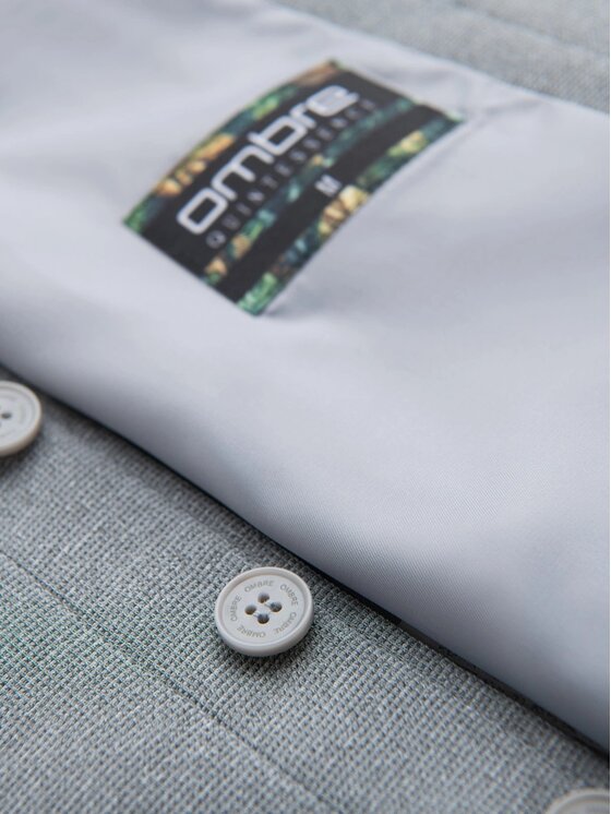 Ombre Ombre Obleková vesta OM-BLZV-0146 Šedá Slim Fit