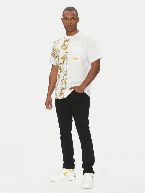 Versace Jeans Couture Versace Jeans Couture Tričko 78GAH609 Biela Regular Fit