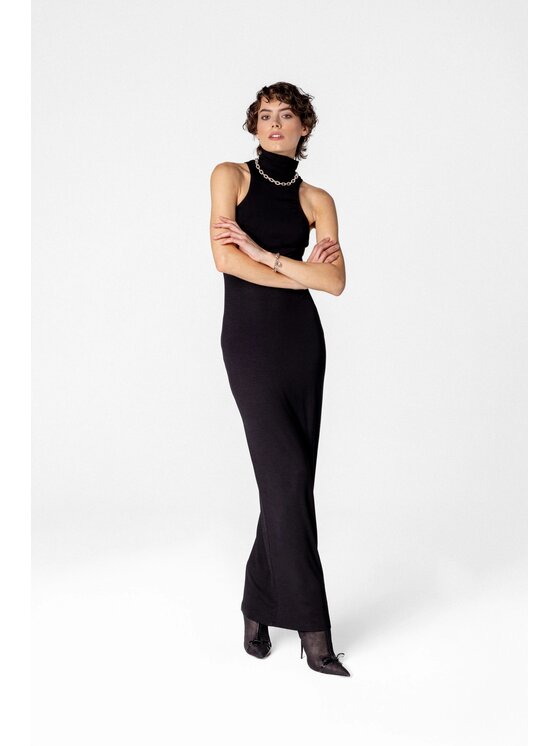 LE POSSÉ LE POSSÉ Φόρεμα υφασμάτινο MDIVK Μαύρο Slim Fit
