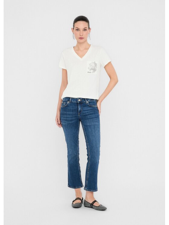 Liu Jo Liu Jo T-Shirt TF5295JS923M9890 Biały Regular Fit
